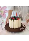 Akayev Ahşap 28 Cm Altın Boncuk Ayaklı Kuş Sunum Tabağı