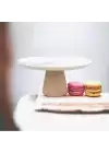 Akayev Ahşap Konik Ayaklı Beyaz 25 Cm Sunumluk