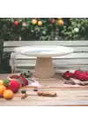 Akayev Ahşap Konik Ayaklı Beyaz 25 Cm Sunumluk