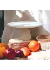 Akayev Ahşap Konik Ayaklı Beyaz 25 Cm Sunumluk