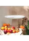 Akayev Ahşap Konik Ayaklı Beyaz 25 Cm Sunumluk