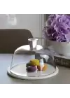 Akayev Mermer 25 Cm Beyaz Cam Fanus