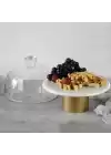 Akayev Mermer 25 Cm Metal Ayaklı Beyaz Cam Fanus