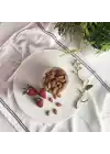 Akayev Mermer 28 Cm Beyaz Altın Boncuk Ayaklı Kelebek Sunum Tabağı