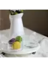 Akayev Mermer Beyaz 25 Cm Füme Boncuk Ayak Elysia 4lü Reçellik İkramlık