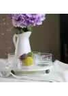 Akayev Mermer Beyaz 25 Cm Füme Boncuk Ayak Elysia 4lü Reçellik İkramlık