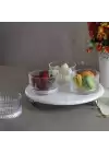 Akayev Mermer Beyaz 25 Cm Gümüş Boncuk Ayak Elysia 4lü Reçellik İkramlık