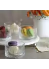 Akayev Mermer Beyaz 25 Cm Gümüş Boncuk Ayak Elysia 4lü Reçellik İkramlık