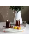 Akayev Mermer Beyaz 30 Cm Rose Gold Boncuk Ayaklı Yuvarlak Sunumluk