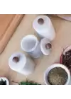Akayev Mermer Beyaz Ahşap Kulplu ve Standlı 3lü Baharatlık