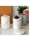 Akayev Mermer Beyaz Kuş 3lü Baharatlık