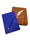 Ahşap Kutulu Defter Ve Kalem Seti
