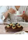 Akayev Ahşap 20 cm Altın Ayaklı Sunum Tabağı
