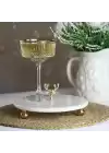 Akayev Mermer 20 Cm Beyaz Altın Boncuk Ayaklı Geyik Sunum Tabağı