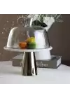 Akayev Mermer 25 Cm Altın Konik Ayak Beyaz CamFanus