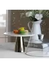 Akayev Mermer 25 Cm Altın Konik Ayak Beyaz CamFanus