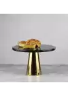 Akayev Mermer 25 Cm Altın Konik Ayak Siyah Sunumluk