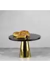 Akayev Mermer 25 Cm Altın Konik Ayak Siyah Sunumluk