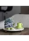 Akayev Mermer 25 Cm Beyaz Altın Boncuk Ayaklı Kuş Katlı Sunum Tabağı