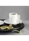 Akayev Mermer 28 Cm Altın Boncuk Ayaklı Siyah Yuvarlak Sunum Tabağı