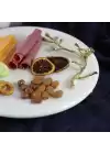 Akayev Mermer 28 Cm Beyaz Altın Boncuk Ayaklı Kuş Sunum Tabağı