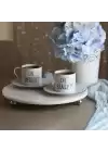 Akayev Mermer Beyaz 30 Cm Gümüş Boncuk Ayak Yuvarlak Sunumluk
