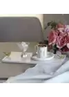 Akayev Mermer Beyaz 30x15 Cm Altın Kuş Sunum Tabağı