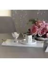 Akayev Mermer Beyaz 30x15 Cm Altın Kuş Sunum Tabağı