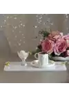 Akayev Mermer Beyaz 30x15 Cm Altın Kuş Sunum Tabağı