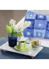 Akayev Mermer Beyaz 30x20 cm Boncuk Ayaklı Sunum Tabağı