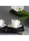 Akayev Mermer Siyah 30x20 cm Altın Boncuk Ayaklı Sunum Tabağı