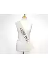 Beyaz Gümüş Bride To Be Simli Kuşak Kemer 10 Cm