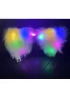 Beyaz Peluş Led Işıklı Parti Tacı