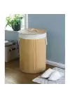 Decohandy Yuvarlak Bambu Kirli Sepeti