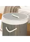 Decohandy Yuvarlak Bambu Kirli Sepeti