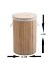 Decohandy Yuvarlak Bambu Kirli Sepeti