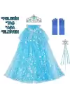 Frozen Elsa Pelerin Taç Asa Ve Eldiven Seti 80 Cm