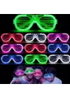 Glow Işıklı Panjur Parti Gözlüğü 12 Adet