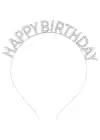Gümüş Kristal Taşlı Happy Birthday Tacı
