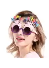 Happy Birthday Yazılı Parti Gözlüğü Mor