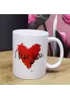 I Love You Tasarımlı Kupa Bardak