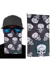 Kahve Yeşil Çoklu Kafatası Baskılı Buff Bandana 25x48 Cm