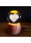 Kalp Tasarımlı Dönen Cam Küre