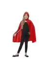 Kırmızı Renk Kapşonlu Kumaş Pelerin 90 Cm