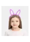 Led Işıklı Peluş Tavşan Kulak Taç Lila