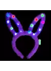 Led Işıklı Peluş Tavşan Kulak Taç Lila