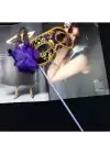 Lüks Taşlı Saplı Balo Maskesi Mor Renk