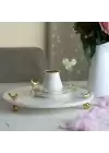 Akayev Mermer Beyaz 30 Cm Altın Ayak Kuş Yuvarlak Sunum Tabağı