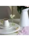 Akayev Mermer Beyaz 30 Cm Altın Ayak Kuş Yuvarlak Sunum Tabağı
