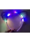 Mor Pullu Led Işıklı Kedi Kulak Taç